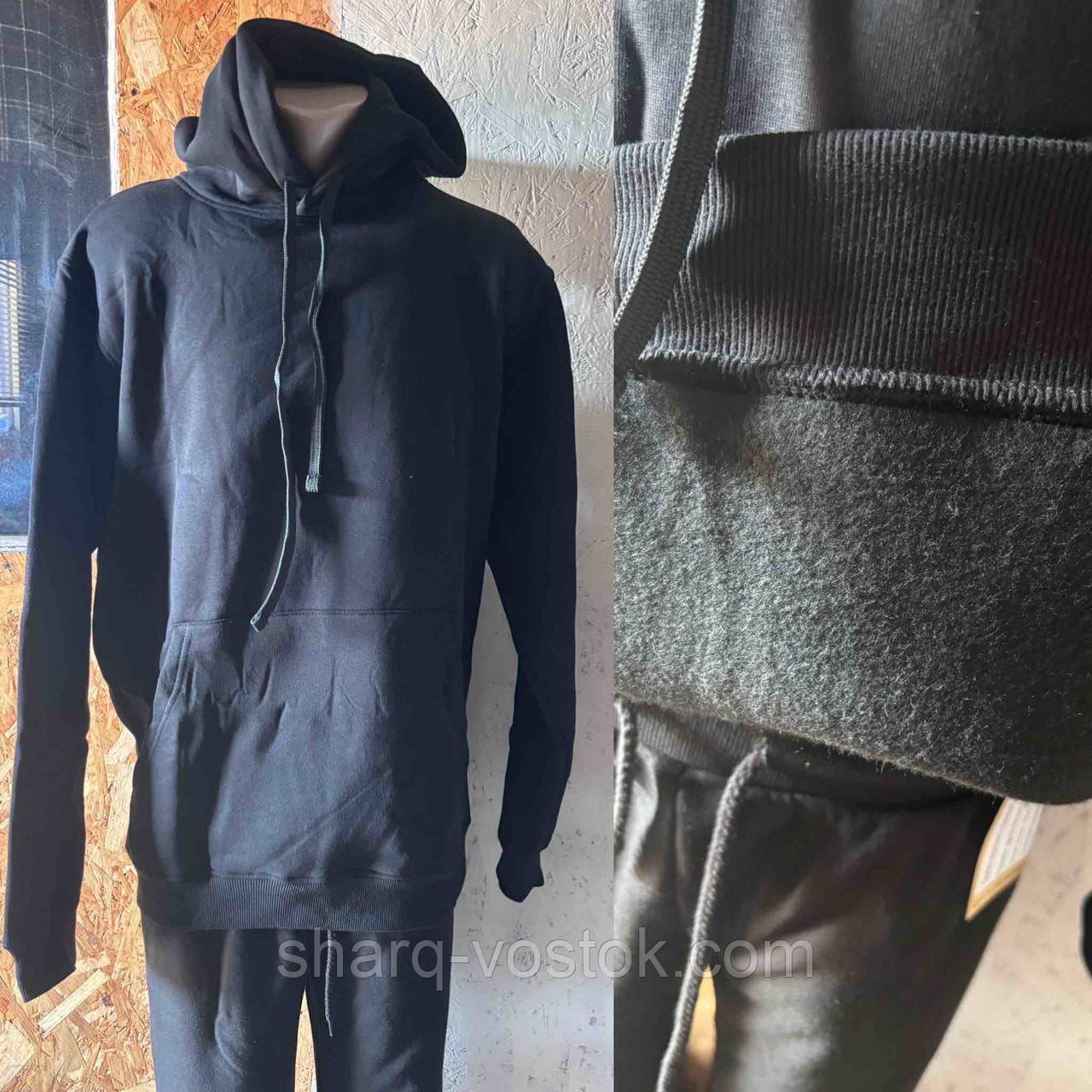 Кофта начос із капюшоном (чорна), фото 1