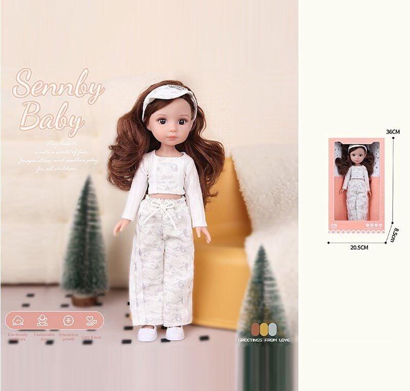 Лялька MN 334 (48) висота: 34 см, імітація скляних очей, взуття, в коробці