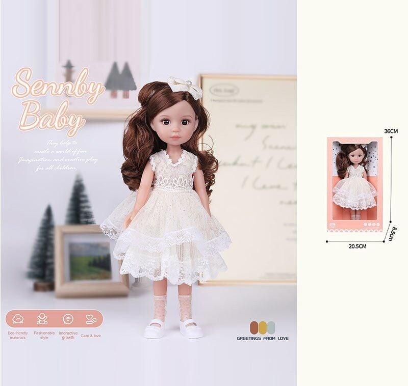 Лялька MN 335 (48) висота: 34 см, імітація скляних очей, взуття, в коробці