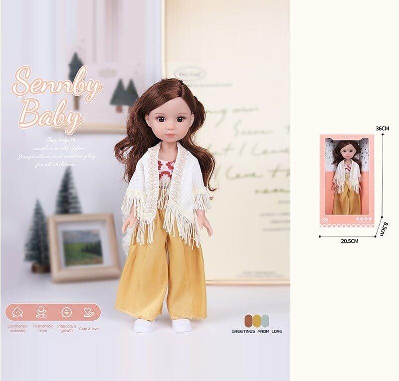 Лялька MN 339 (48) висота: 34 см, імітація скляних очей, взуття, в коробці