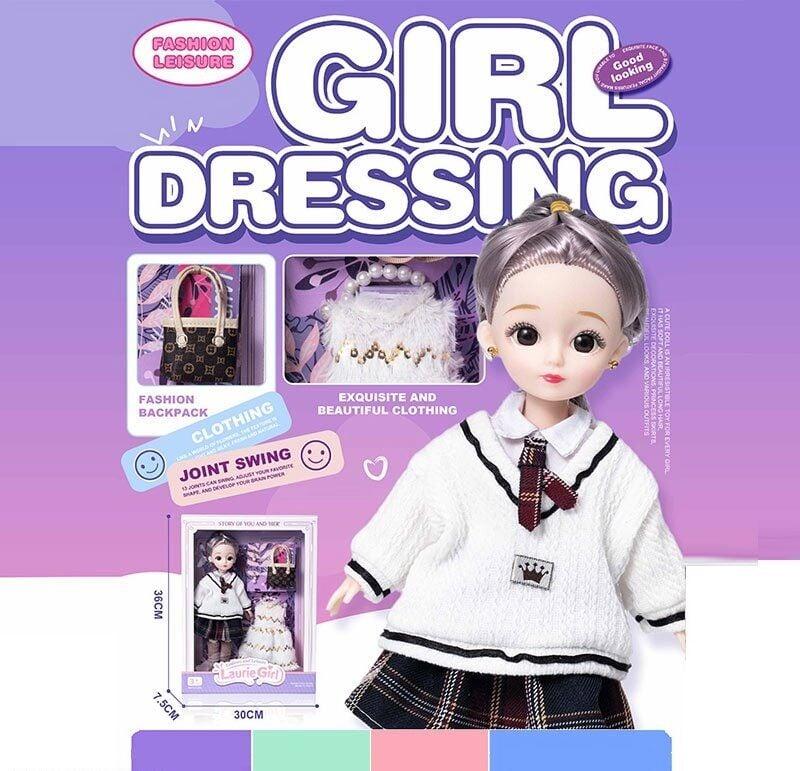 Лялька Q-A 20 (72/2) висота - 30 см, тіло — пластик, голова — гума, шарнірні з’єднання суглобів, знімне взуття, змінний одяг,