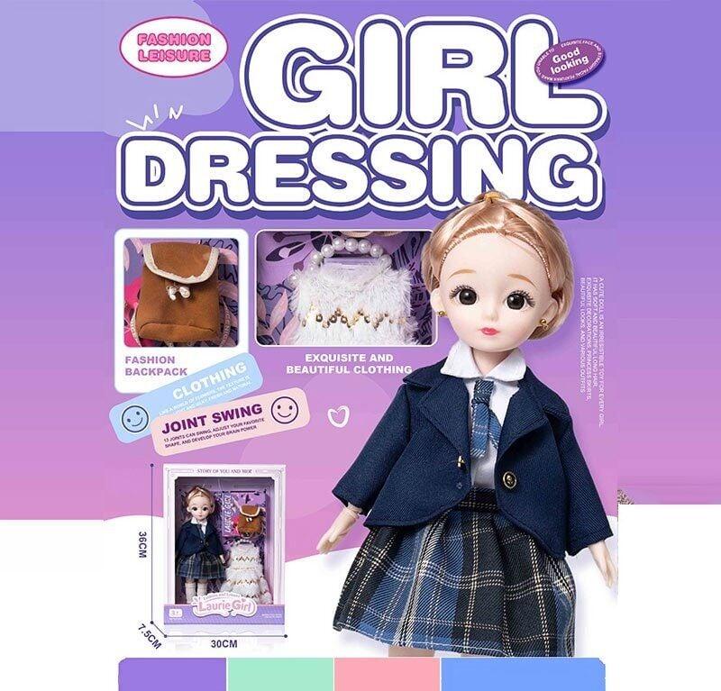 Лялька Q-A 25 (72/2) висота - 30 см, тіло — пластик, голова — гума, шарнірні з’єднання суглобів, знімне взуття, змінний одяг,