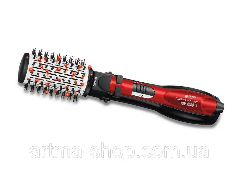 Фен щітка для волосся браш з щіткою що обертається 5 в 1 2000 Вт BITEK BT-416 з 5 насадками стайлер