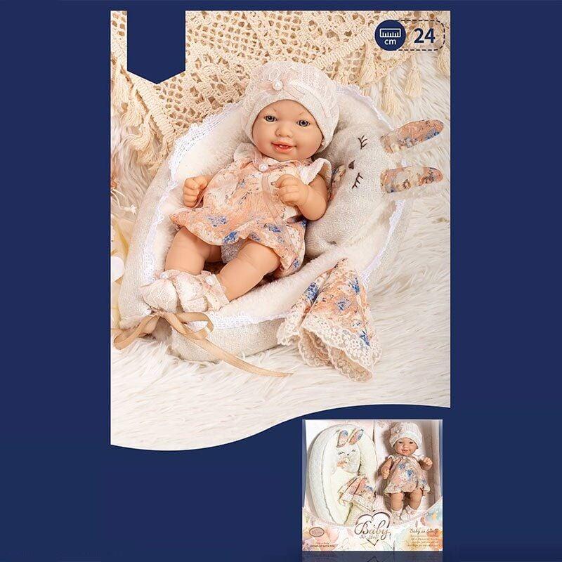 Пупс 8830-2 (18/2) висота 24 см, знімний одяг, матрацик з подушечкою, рушник, в коробці