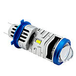 Світлодіодні LED міні лінзи H4 KELVIN 60W 12V 6000K 8000Lm лампи з лінзою, фото 6