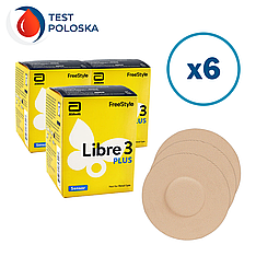 Сенсор FreeStyle Libre 3 Plus (Фристайл Лібре 3 Плюс) 6 уп. і 6 тейпів у комплекті