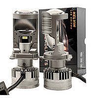 Міні Лед лінзи H4 KELVIN 60W 12V 6000K 8000Lm Світлодіодні лампи з лінзою