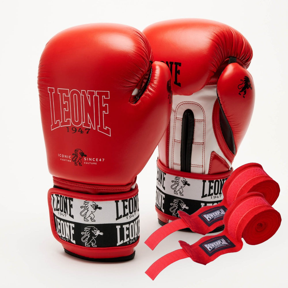 Боксерські рукавиці Leone GN208 ICONIC Red 12 унцій