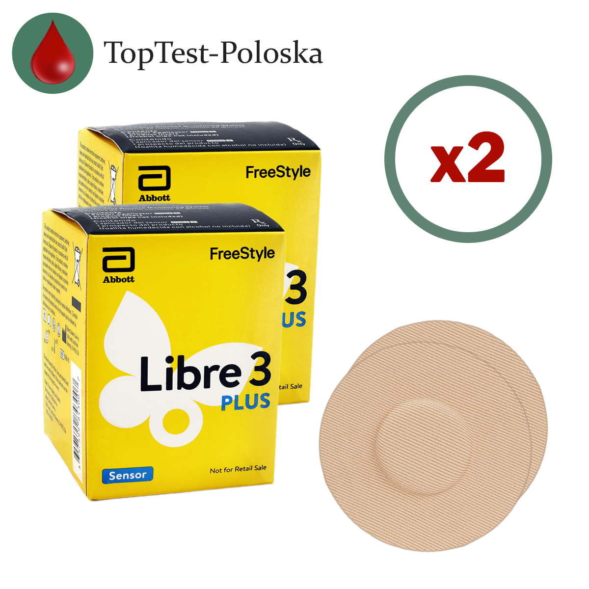 Сенсор FreeStyle Libre 3 Plus (Фристайл Либре 3 Плюс) 2 уп. и 2 тейпа в комплекте, фото 1