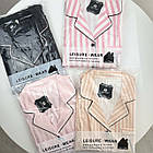 Жіночі шовкові піжами №V001 Пудра, фото 8