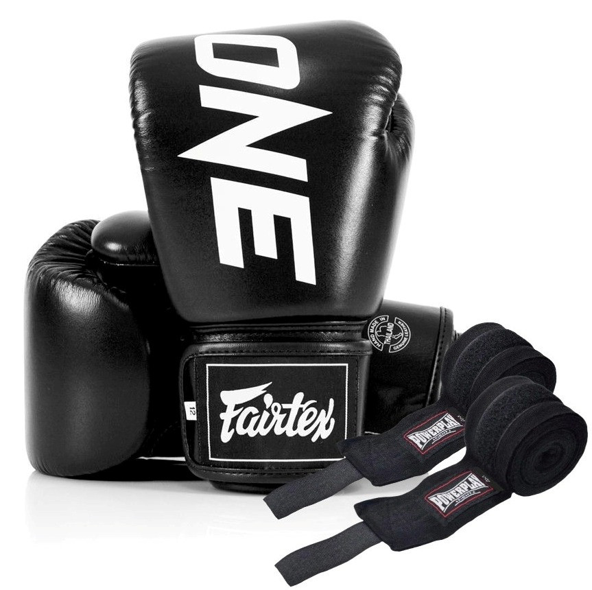 Боксерські рукавиці Fairtex BGV1-ONE (натуральна шкіра) Black 10 унцій