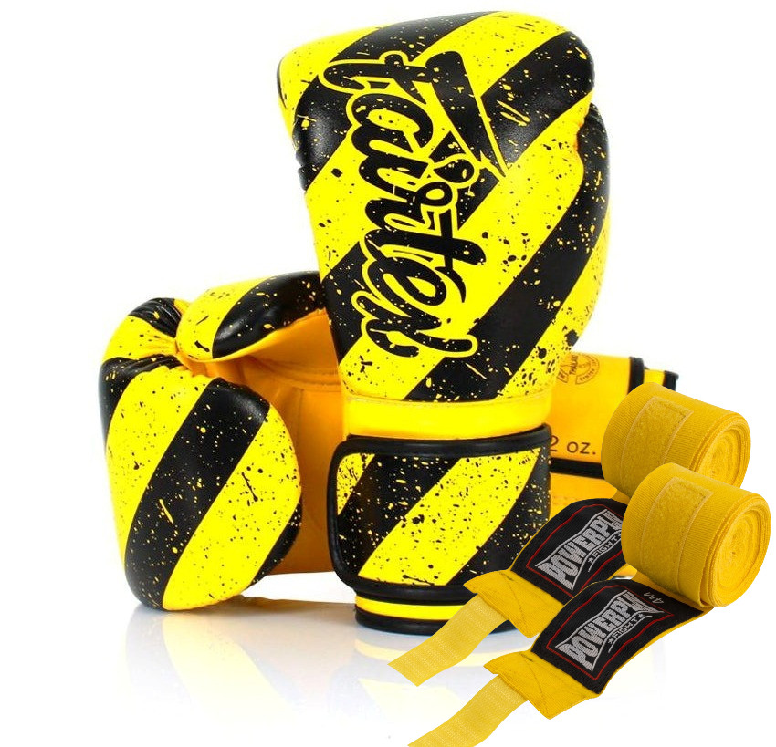 Боксерські рукавиці Fairtex BGV14Y Yellow/Black 14 унцій, фото 1