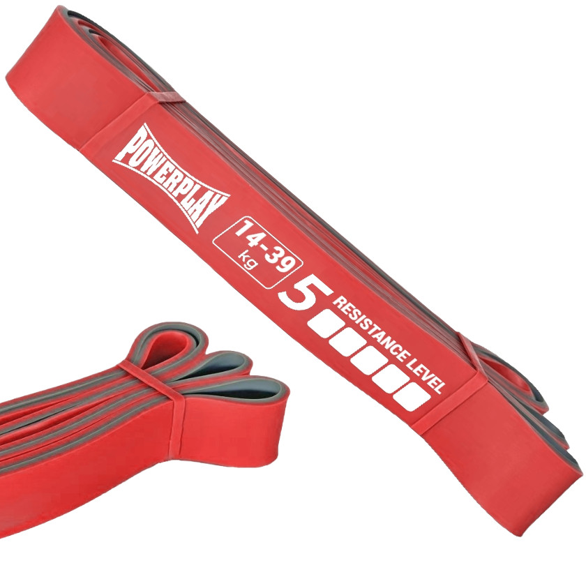 Еспандер-петля (гумка для фітнесу і кроссфіту) PowerPlay 4116 Double Colors Червоно/Сіра (14-39 кг)