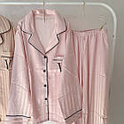 Жіночі шовкові піжами №V001 Пудра, фото 9