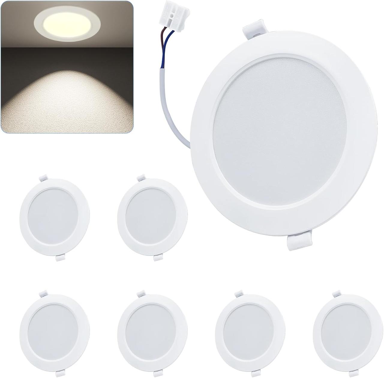 Світлодіодні вбудовані точкові світильники WeshLMPO 230 В, 4 Вт, 380 лм, 4000К, комплект 6 шт., фото 1