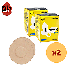 Сенсор FreeStyle Libre 3 Plus (Фристайл Лібре 3 Плюс) 2 уп. і 2 тейпи в комплекті