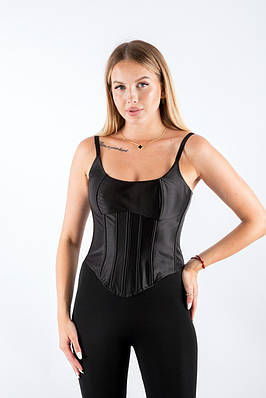 Корсет бюстьє на бретелях чорний 13003 (2000000153674)