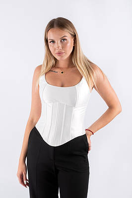 Корсет бюстьє на бретелях білий 13003 (2000000154060)