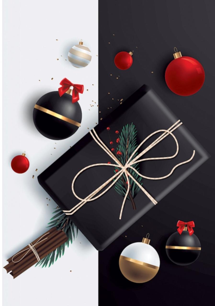 Пакет для подарунка гігант вертикальний "Новорічний подарунок" 30х47 см