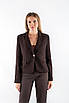 Піджак класичний укорочений коричневий 41494 (2000000154428), фото 4