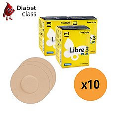 Сенсор FreeStyle Libre 3 Plus (Фристайл Лібре 3 Плюс) 10 уп. і 10 тейпів у комплекті