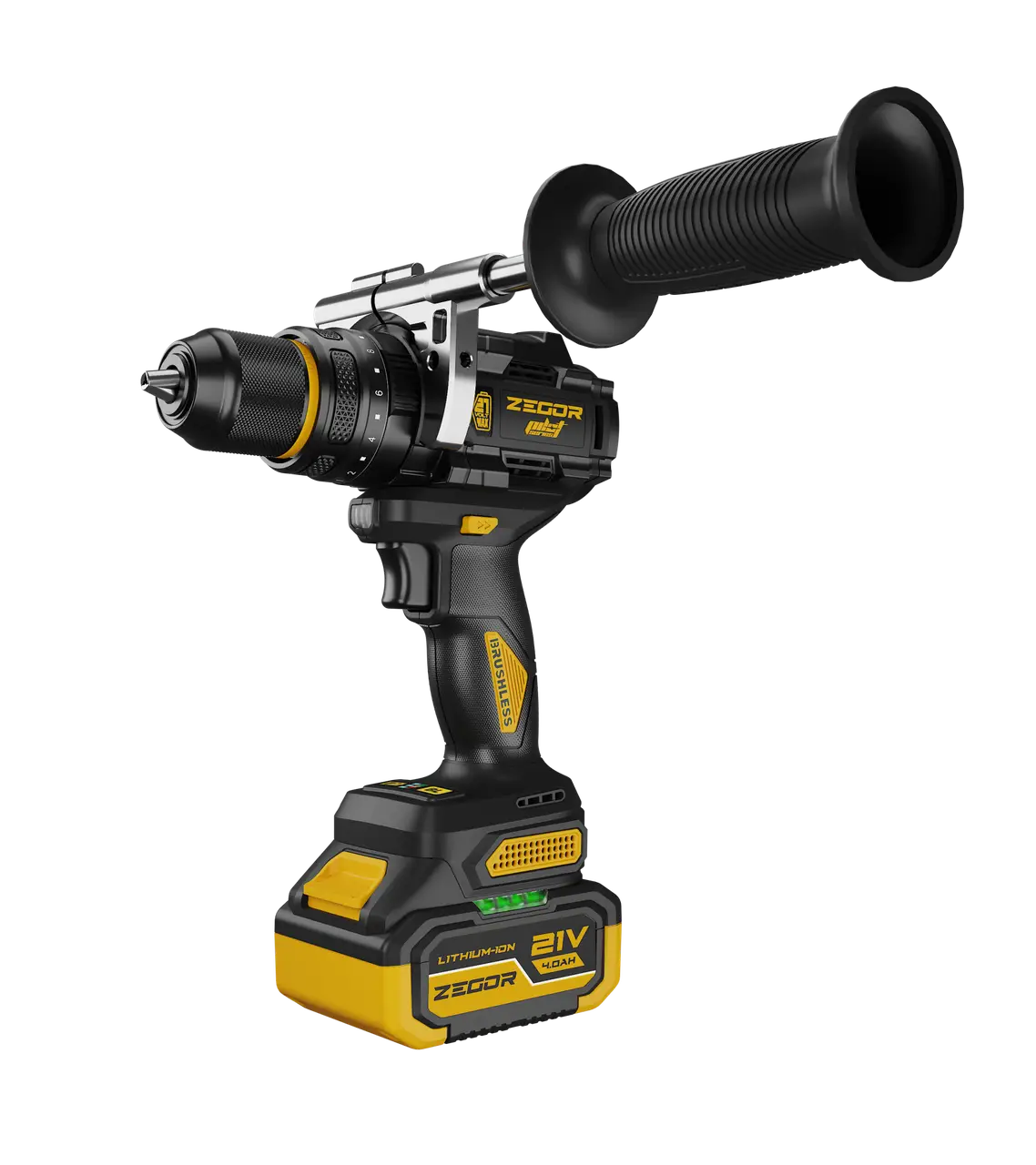 Акумуляторний шуруповерт ZEGOR CDPP-21BLH-170 (акум 21V 4.0Ah і зарядка)