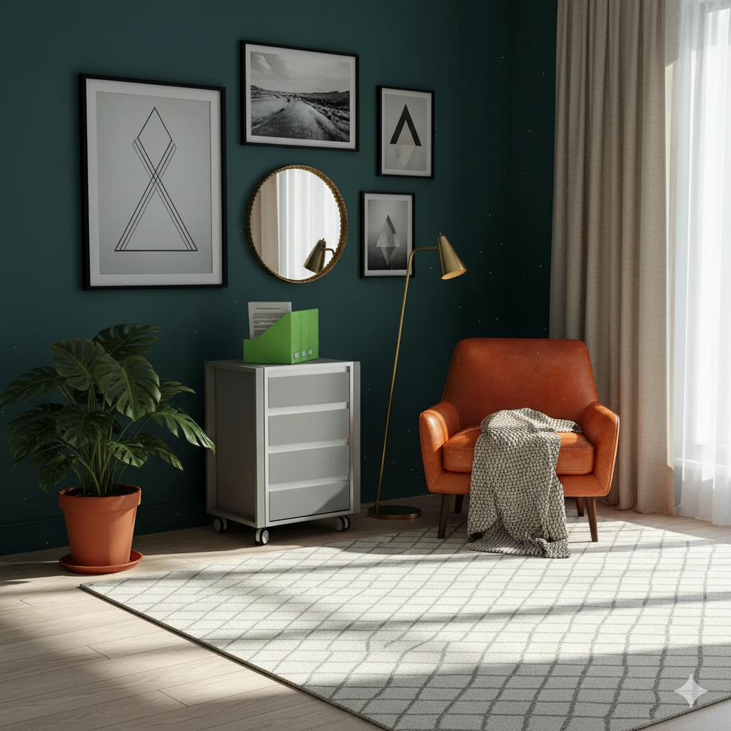 Офісна мобільна тумба лофт ГМ-2 (460x450x650) Сірий/Білий Гамма стиль, фото 1