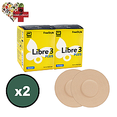Сенсор FreeStyle Libre 3 Plus (Фристайл Лібре 3 Плюс) 2 уп. і 2 тейпи в комплекті