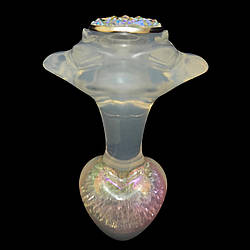 Анальна пробка серце UNIVIBE, силіконова з каменем, рожева, 7.3 х 4.9 см 18+