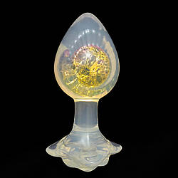 Анальна пробка з бічним рельєфом UNIVIBE, силіконова з каменем, 9.3 х 4.9 см 18+