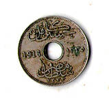 Єгипет › Султанат Єгипет Хусейн Каміль 5 мілімів, 1916 рік Мідно-нікелевий сплав, 4.6g, ø 23.15mm №1821, фото 2