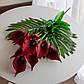 Букет штучних латексних калл червоний |  В-50 см |-12 гілок| виробник-Польща, фото 4