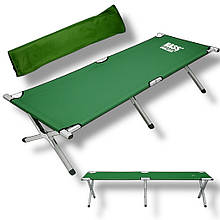 Ліжко розкладне для військових НАТО 190х70 см із чохлом, розкладачка армійська зелена