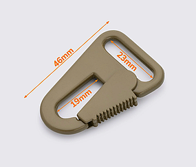 Карабін металевий кольору хакі MD-010, 23 мм