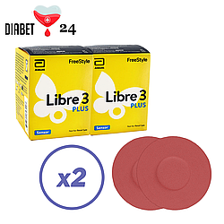 Сенсор FreeStyle Libre 3 Plus (Фристайл Лібре 3 Плюс) 2 уп. і 2 кольорових тейпи в комплекті