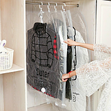 Вакуумний чохол 70 х 110 см із клапаном для захисту одягу, курток, костюмів від пилу, вологи, бруду, фото 5