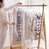 Вакуумний чохол 70 х 110 см із клапаном для захисту одягу, курток, костюмів від пилу, вологи, бруду, фото 8