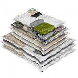 Набір вакуумних пакетів із 10 штук 80 х 100 см із клапаном для захисту одягу, костюмів, іграшок від пилу, вологи, фото 7