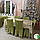 Чохол на стілець з оборкою універсальний жатка-креш преміум міцний Venera Туреччина оливка, фото 7