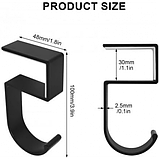 Підвісний гачок тримач — органайзер 10х 4.8 см для сумки, рюкзака, навушників металевий на стіл чорний, фото 7