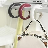 Підвісний гачок тримач — органайзер 11 x 8.5 см для сумки, рюкзака, навушників пластиковий на стіл у шафу, фото 2