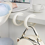 Підвісний гачок тримач — органайзер 11 x 8.5 см для сумки, рюкзака, навушників пластиковий на стіл у шафу, фото 3