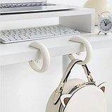 Підвісний гачок тримач — органайзер 11 x 8.5 см для сумки, рюкзака, навушників пластиковий на стіл у шафу, фото 4