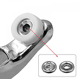 Набір плоскогубці щипці та металеві кнопки 50 штук 9.5 мм для встановлення на одяг, тканину, фото 8