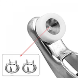 Набір плоскогубці щипці та металеві кнопки 50 штук 9.5 мм для встановлення на одяг, тканину, фото 9