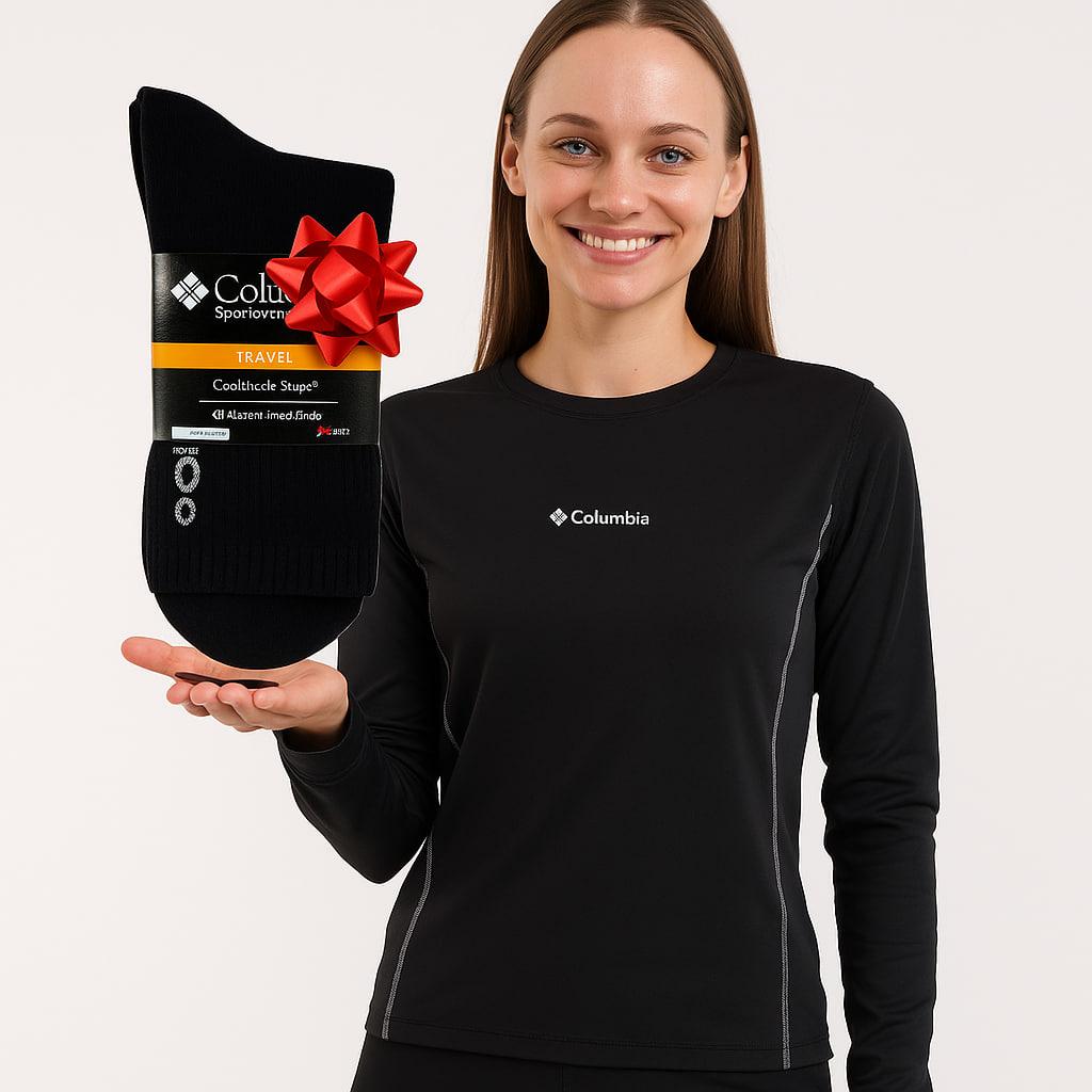 Термобілизна жіноча Columbia + шкарпетки у подарунок, осень/зима, до –25°C, спортивна та повсякденна, фото 1