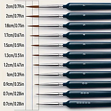 Професійний Набір Пензлик для малювання 11 шт. аквареллю, акрилом, гуашшю, олією, пастеллю сірий, фото 5