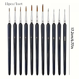 Професійний Набір Пензлик для малювання 11 шт. аквареллю, акрилом, гуашшю, олією, пастеллю сірий, фото 6