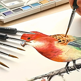 Професійний Набір Пензлик для малювання 11 шт. аквареллю, акрилом, гуашшю, олією, пастеллю сірий, фото 9