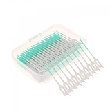 Набір зубочисток силіконових 200 штук зубні йоржики інструмент для гігієни порожнини рота у футлярі зелений, фото 3